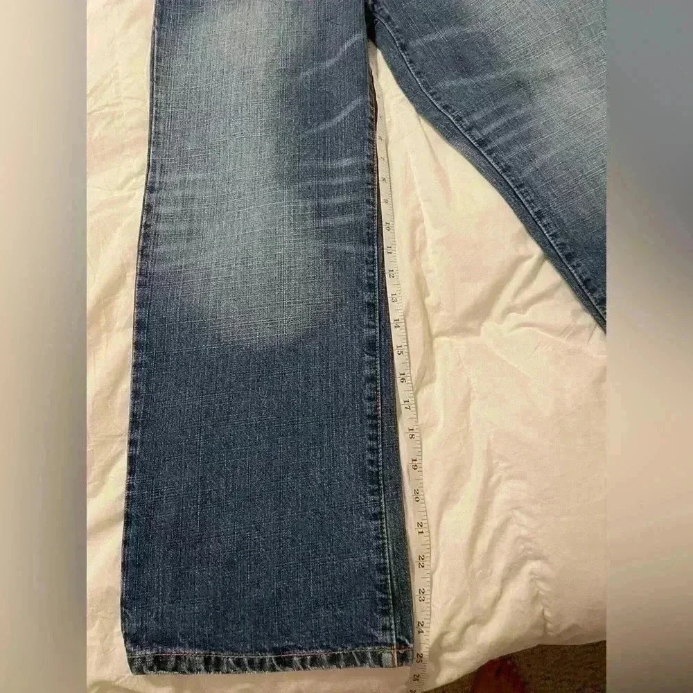 VTG MAKAVELI Brand Tupac Denim Jeans Rap Portrait Logo 90s 2Pac Size 14 wide leg - Picture 13 of 16